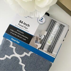🖤2PC Mainstays Indigo Curtain Panel